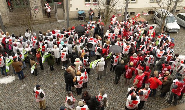 Bild: Warnstreik in Nordhausen