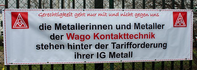 Bild: Warnstreik bei WAGO Sondershausen