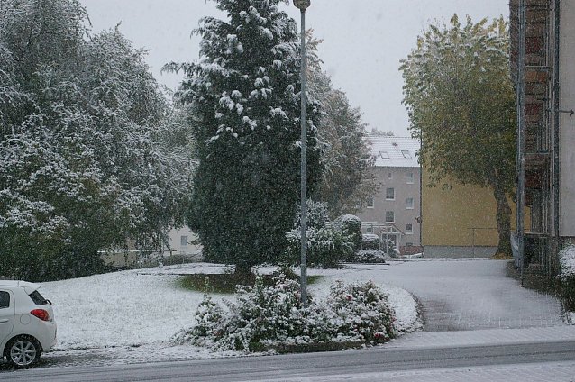 Bild: Schneefall in Leinefelde