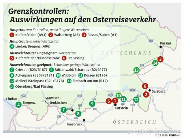 Bild: ADAC Grafik Grenzkontrollen
