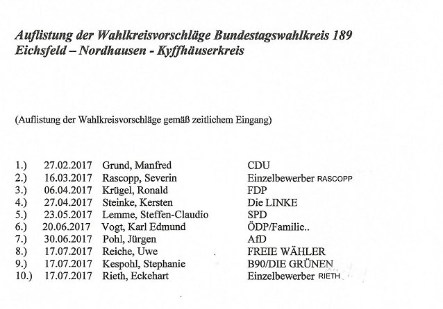 Bild: 10 Kandidaten treten im Wahlkreis an