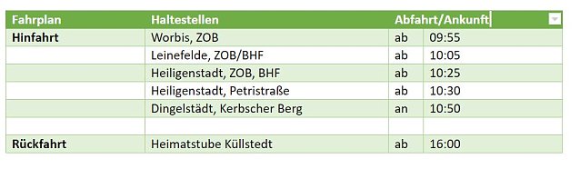 Bild: Fahrplan