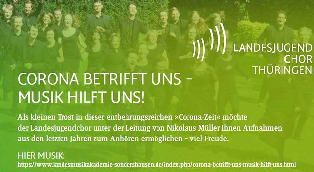 Bild: Corona betrifft uns � Musik hilft uns!