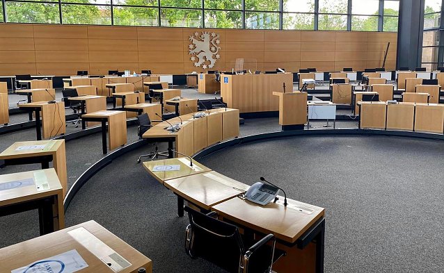 Bild: Plenarsaal des Th&uuml;ringer Landtags in Erfurt