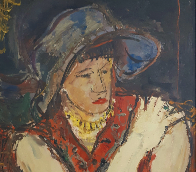 Bild: Friedrich G. Einhoff: Frau im roten Kleid