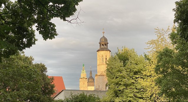 Bild: Dreit&uuml;rmeblick in Bad Langensalzaer Abendsonne