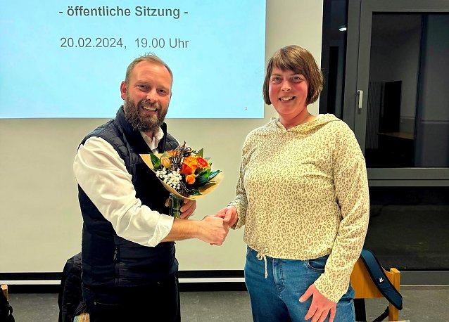 Bild: Ortsteilb&uuml;rgermeister Christian H&auml;nsel-Hunold und Kerstin Dietrich