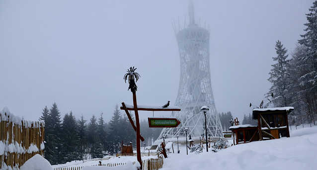 Bild: Das schneebedeckte "Harzer Hexenreich" am vergangenen Freitag