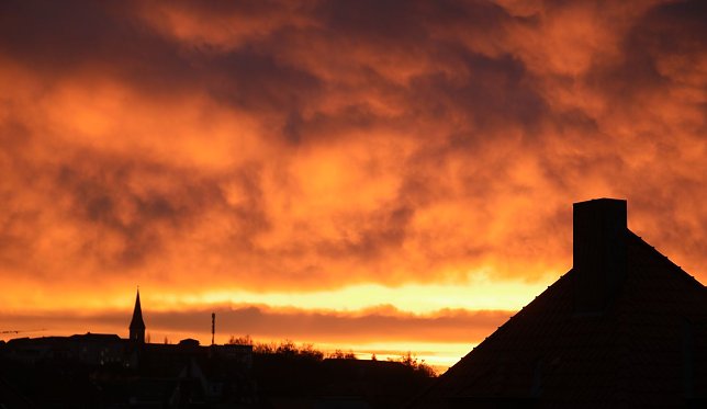 Bild: Morgenrot heute &uuml;ber Nordhausen