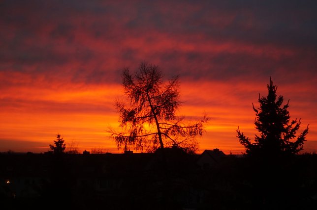 Bild: Brennender Himmel &uuml;ber Nordhausen