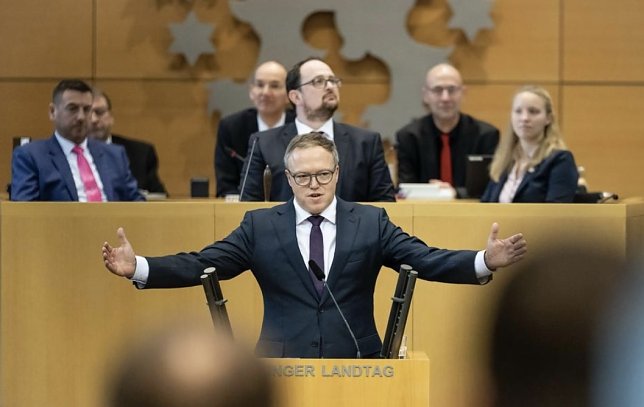 Bild: Ministerpr&auml;sident Mario Voigt h&auml;lt erste Rede