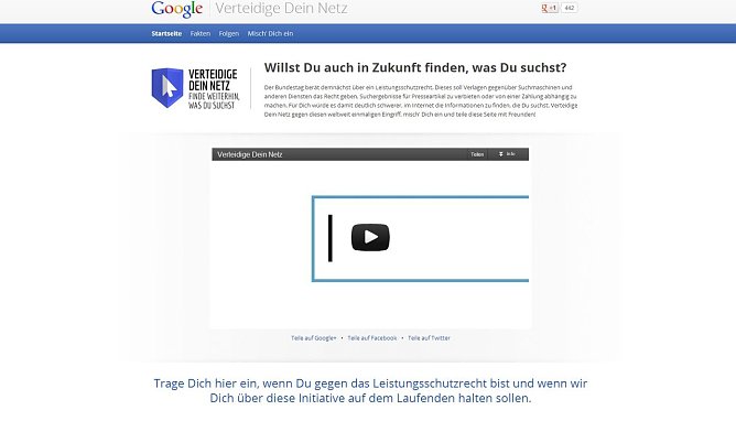 Die Googleseite (Foto: nnz) Die Googleseite (Foto: nnz)