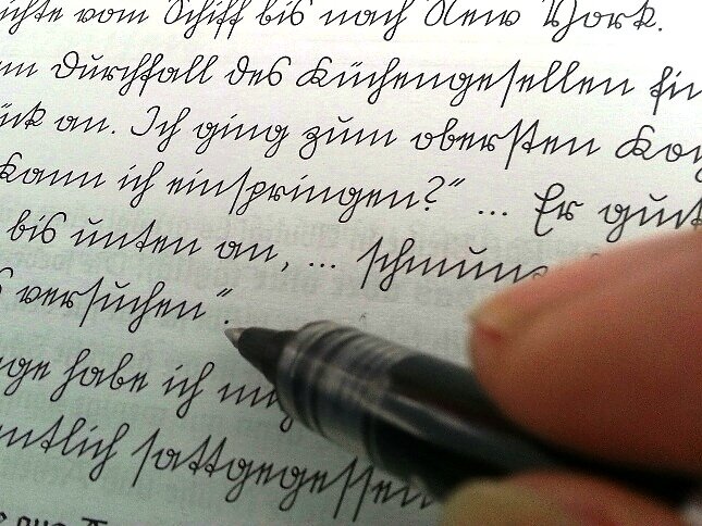 Sütterlinschrift (Foto: Uta Bickel) Sütterlinschrift (Foto: Uta Bickel)