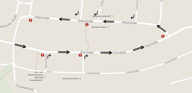 Einbahnstraße (Foto: Elke Sagorski) Einbahnstraße (Foto: Elke Sagorski)