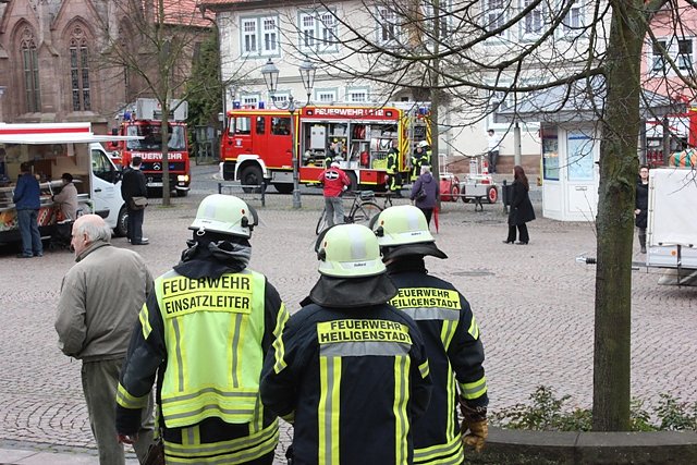 Balkenbrand am Marktplatz (Foto: Feuerwehr Heiligenstadt)