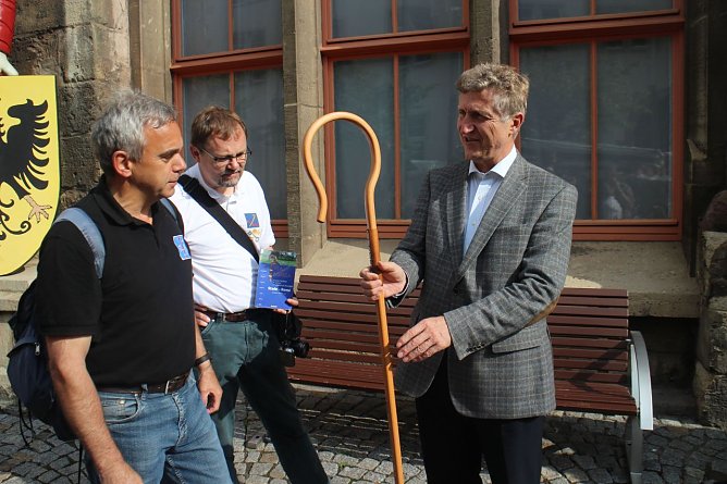 v.l. Dr. Thomas Dahms, Ulrich Eichler, OB Klaus Zeh (Foto: Angelo Glashagel)