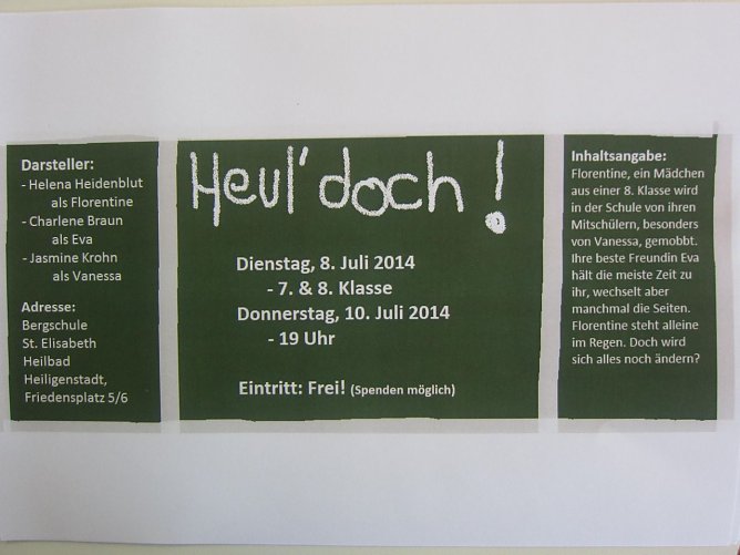 Plakat (Foto: Bergschule)