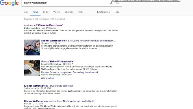Scan vom Samstagnachmittag (7. Januar) (Foto: nnz/Google)