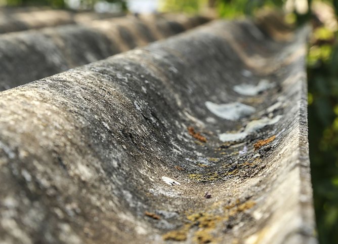 Welldach aus Asbest (Foto: Gewerkschaft) Welldach aus Asbest (Foto: Gewerkschaft)