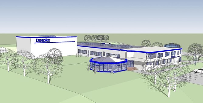 Zunkunftsversion des Firmengeb&auml;udes (Foto: Doepke Schaltger&auml;te GmbH)