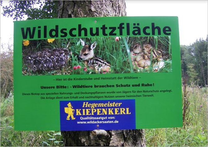 Schild zum Schutz des Wildraumes (Foto: Wilhelm Roth)