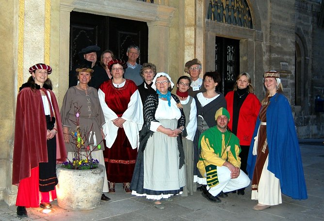 Die Langensalzaer Stadtf&uuml;hrer erwarten ihre G&auml;ste (Foto: M.Fromm)