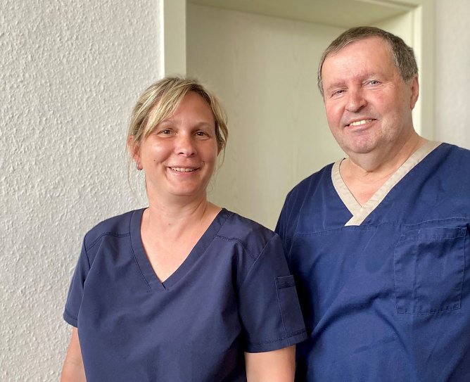 v.l.: Fach&auml;rzte im MVZ Leinefelde Frau Braun, Herr Maulhardt  (Foto: Eichsfeld Klinikum / Reich)