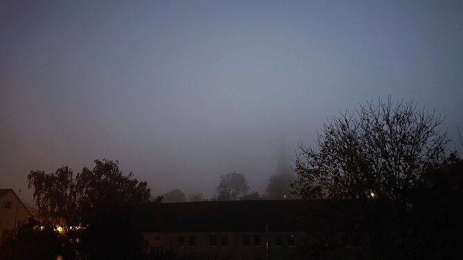 Morgennebel &uuml;ber Nordhausen (Foto: nnz)