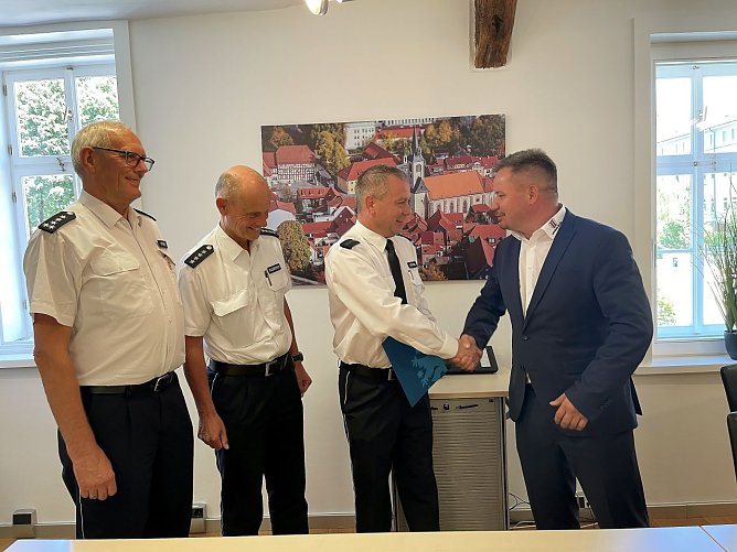 Matthias B&ouml;hning wurde im Worbiser Rathaus begr&uuml;&szlig;t (Foto: Stadt Leinefelde-Worbis)