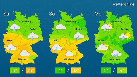 Wetterkarte (Foto: WetterOnline)