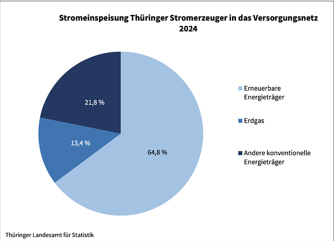 Stromeinspeisung in Th&uuml;ringen 2024 (Foto: Landesamt Statistik)