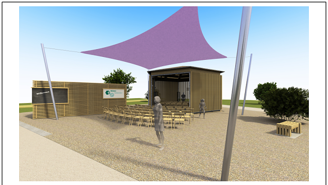 Der &ouml;kumenische Kirchenpavillon zur LGS 2026 (Foto: Stadt Leinefelde-Worbis)