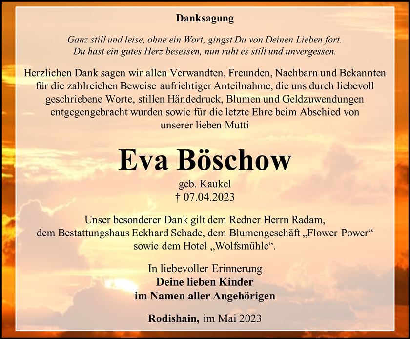 Danksagung (Foto: Schade)