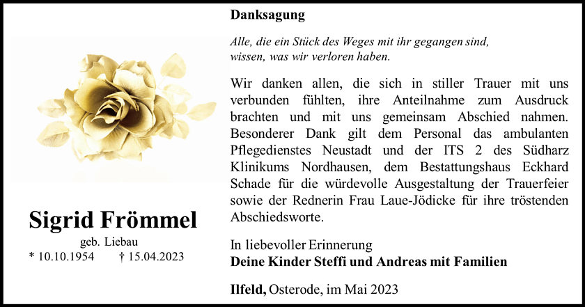 Danksagung (Foto: Schade)