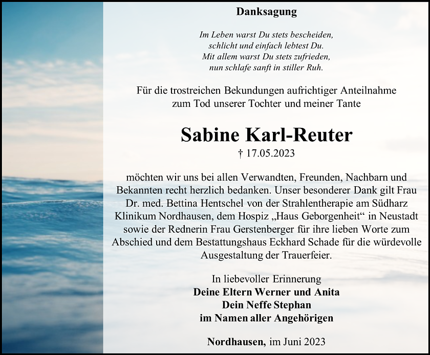 Danksagung (Foto: Schade)