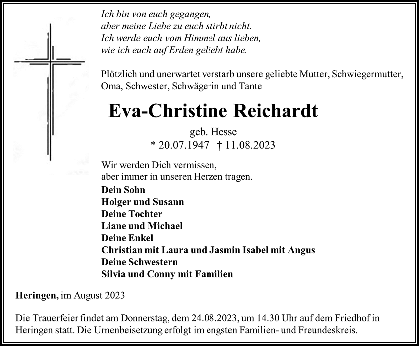 Traueranzeige (Foto: Schade)