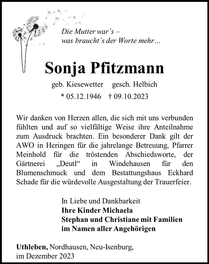 Danksagung (Foto: Schade)