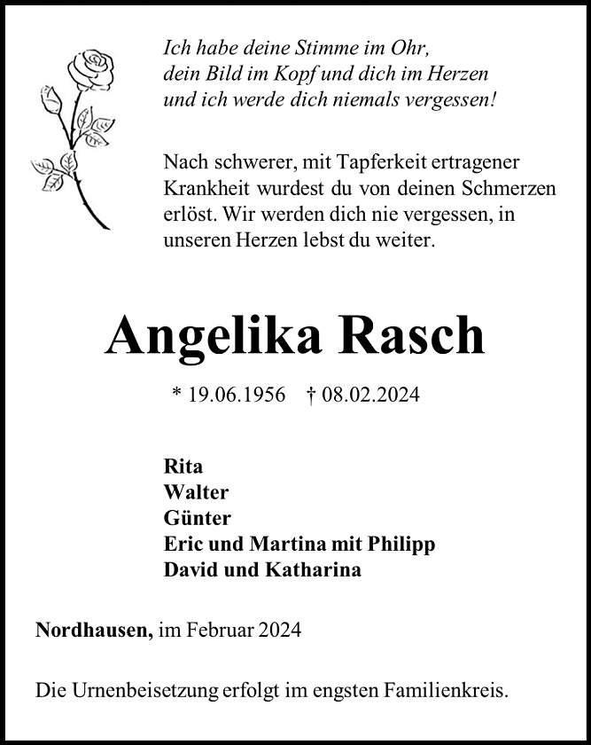 Traueranzeige (Foto: Schade)