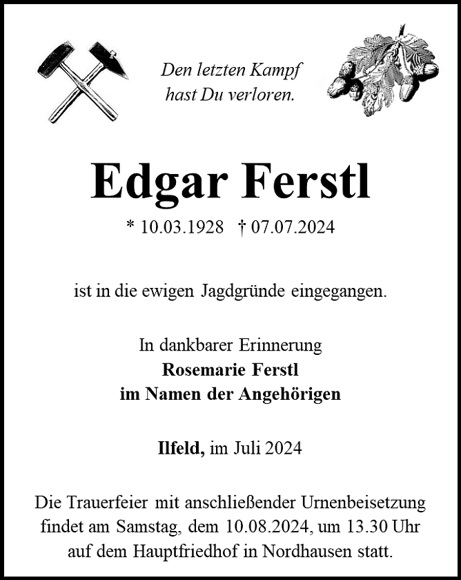 Traueranzeige (Foto: Bestattungshaus Eckhard Schade)