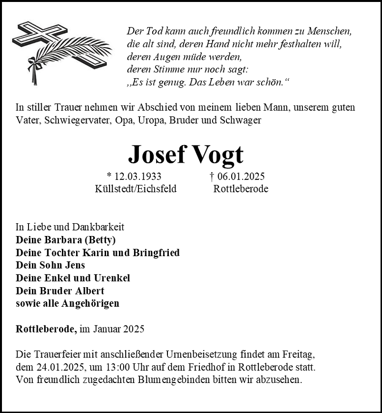 Bestattungshaus Eckhard Schade (Foto: Traueranzeige)