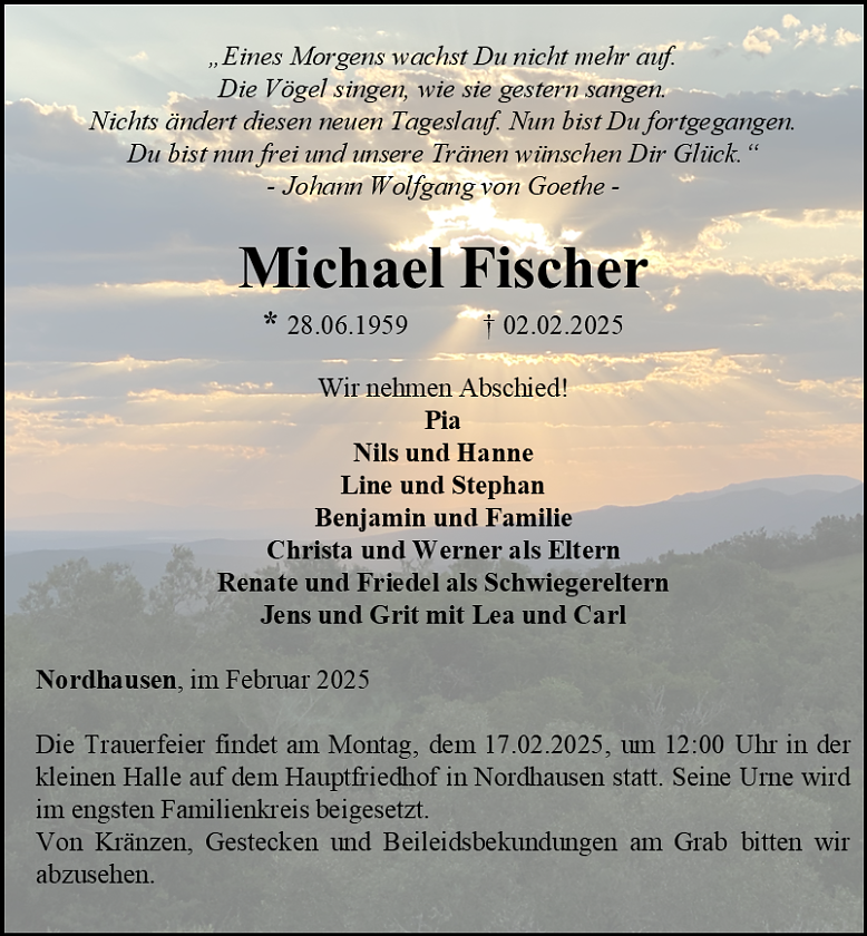 Traueranzeige (Foto: Bestattungshaus Eckhard Schade)