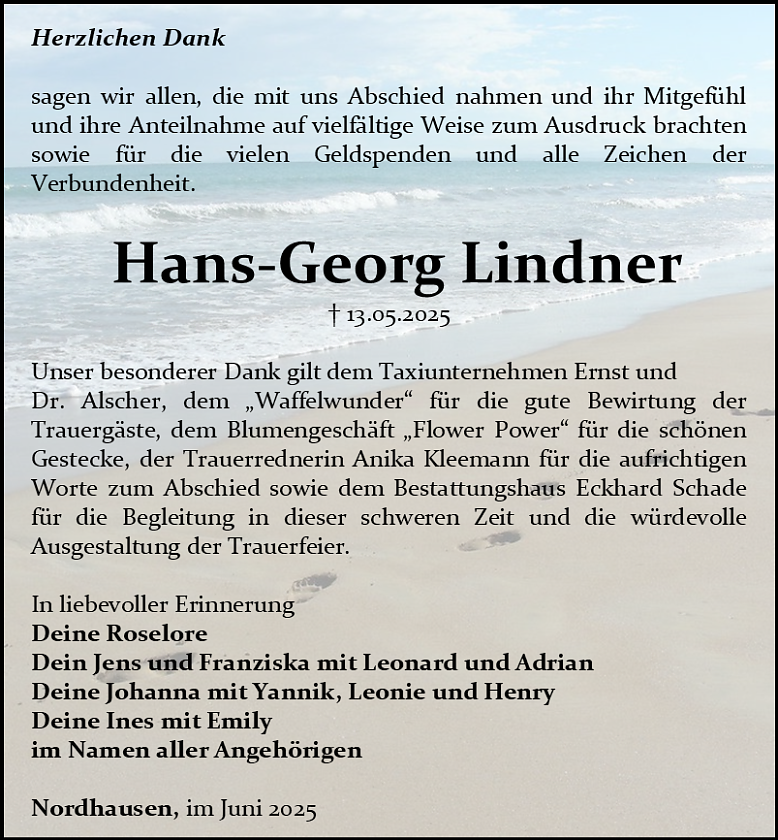 Danksagung (Foto: Bestattungshaus Schade)