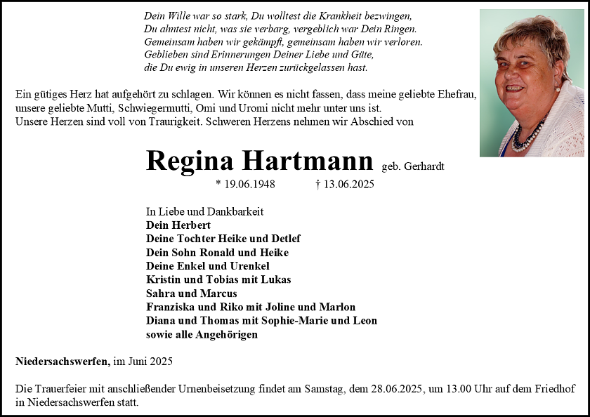 Traueranzeige (Foto: Bestattungshaus Eckhard Schade)