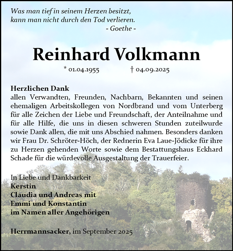 Danksagung (Foto: Bestattungshaus Schade)