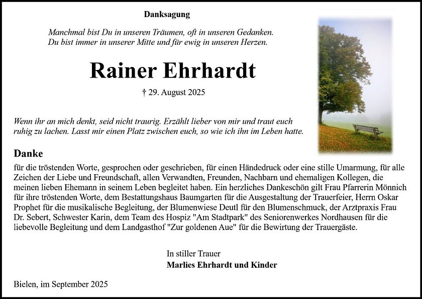 Danksagung (Foto: Bestattung Baumgarten)