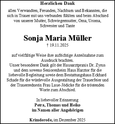 Danksagung (Foto: Bestattungshaus Eckhard Schade)