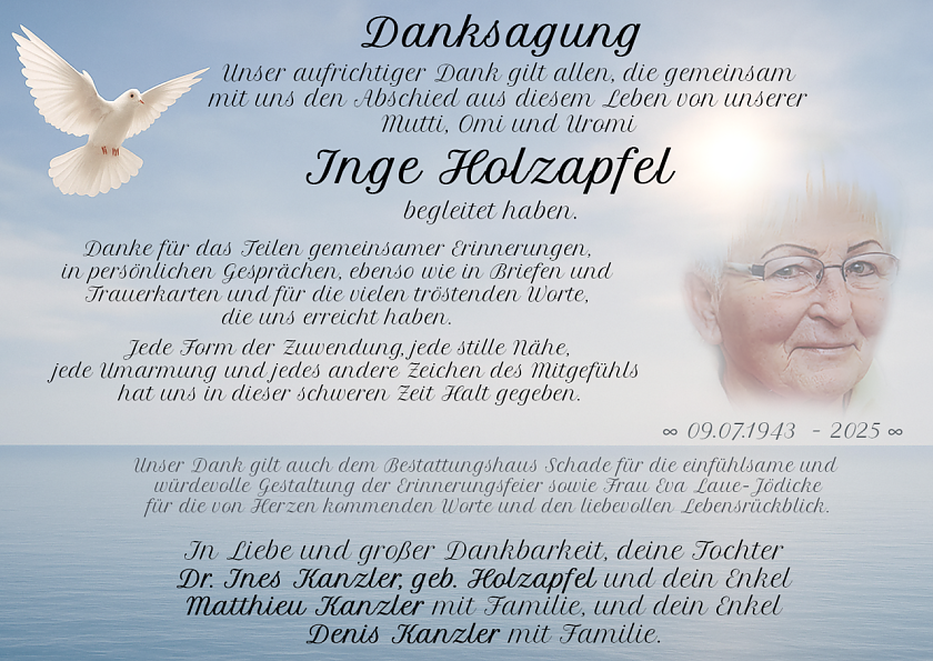 Danksagung (Foto: Schade)