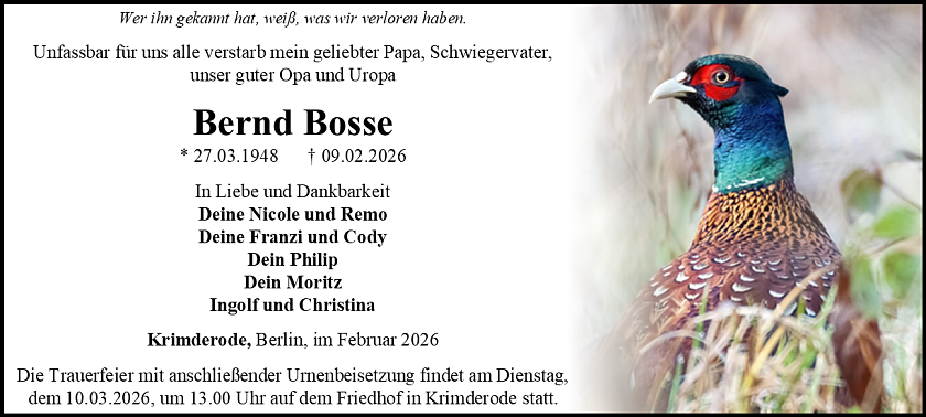 Traueranzeige (Foto: Schade)