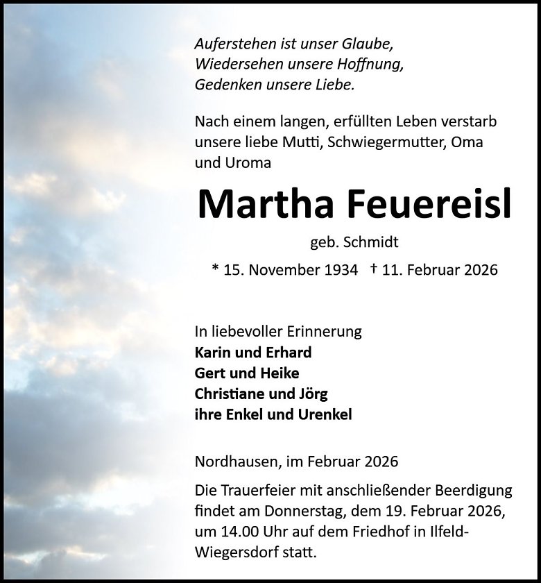 Traueranzeige (Foto: Bestattung Baumgarten)