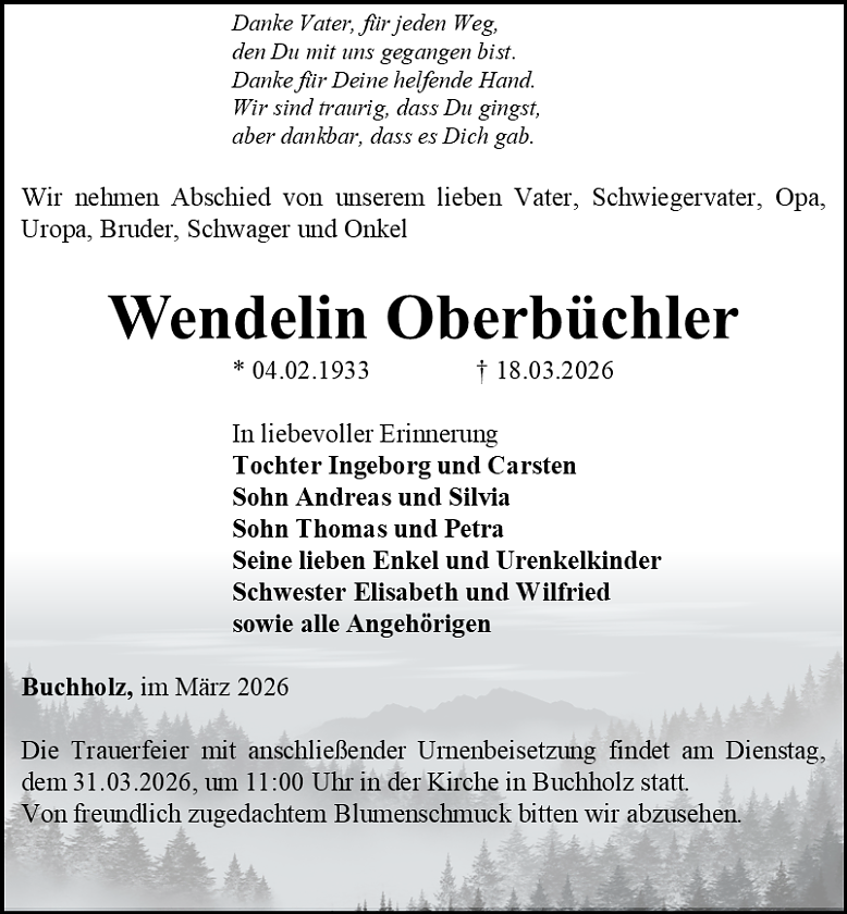 Traueranzeige (Foto: Schade)